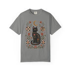 Witchy Black Cat graphic shirt featuring Folk Art Floral Comfort Colors Tee