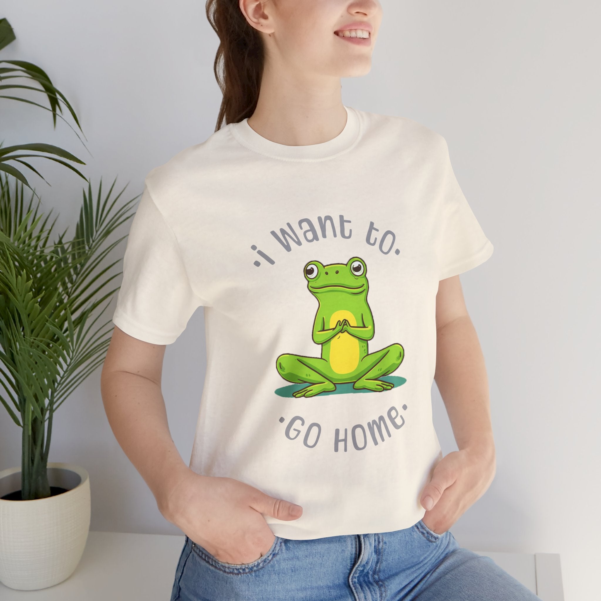 I Want To Go Home Frog Tee — Cute Meditation Frog Graphic T-Shirt