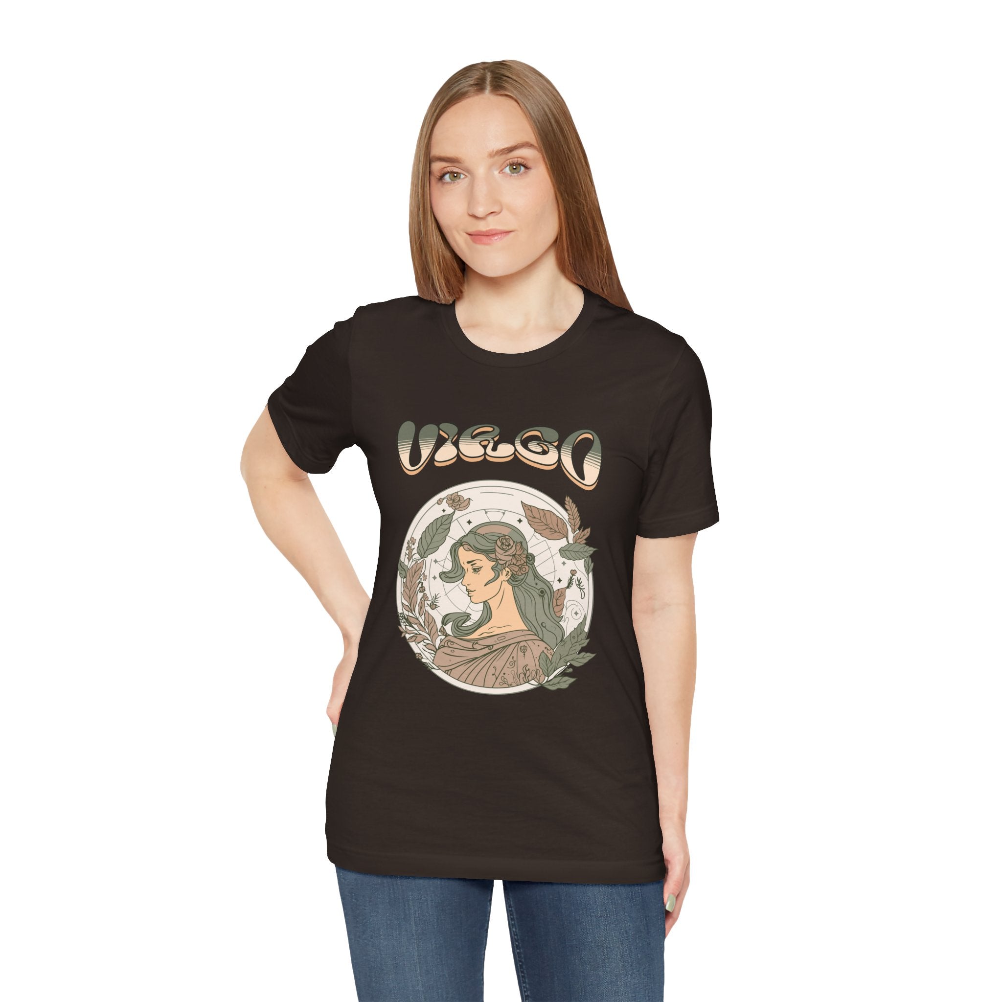 Virgo Zodiac T‑Shirt — Vintage Botanical Astrology Tee