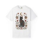 Witchy Black Cat graphic shirt featuring Folk Art Floral Comfort Colors Tee