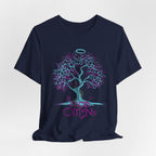 Good Omens Tree of Knowledge Doodle Aziraphale graphic shirt featuring Comic Con Fandom Jersey Short Sleeve Tee