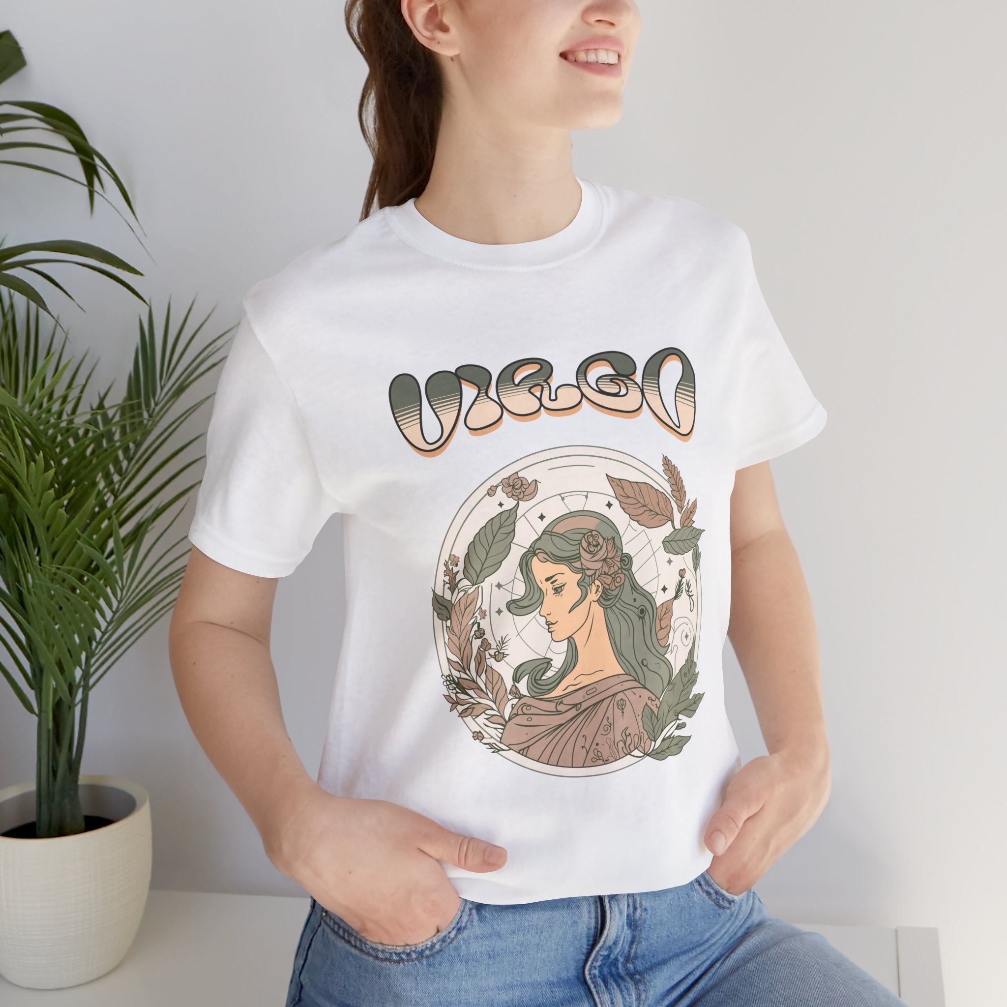 Virgo Zodiac T‑Shirt — Vintage Botanical Astrology Tee