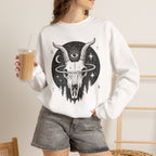 Blessed Be graphic sweatshirt featuring Goat Skull Occult Crewneck