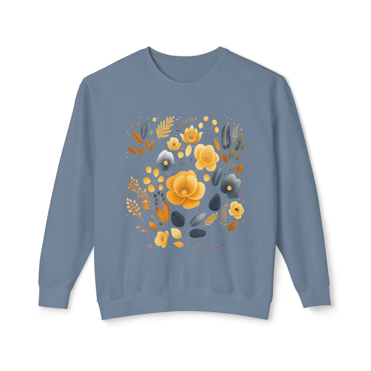 Golden Blooms graphic sweatshirt featuring Vintage Botanical Floral