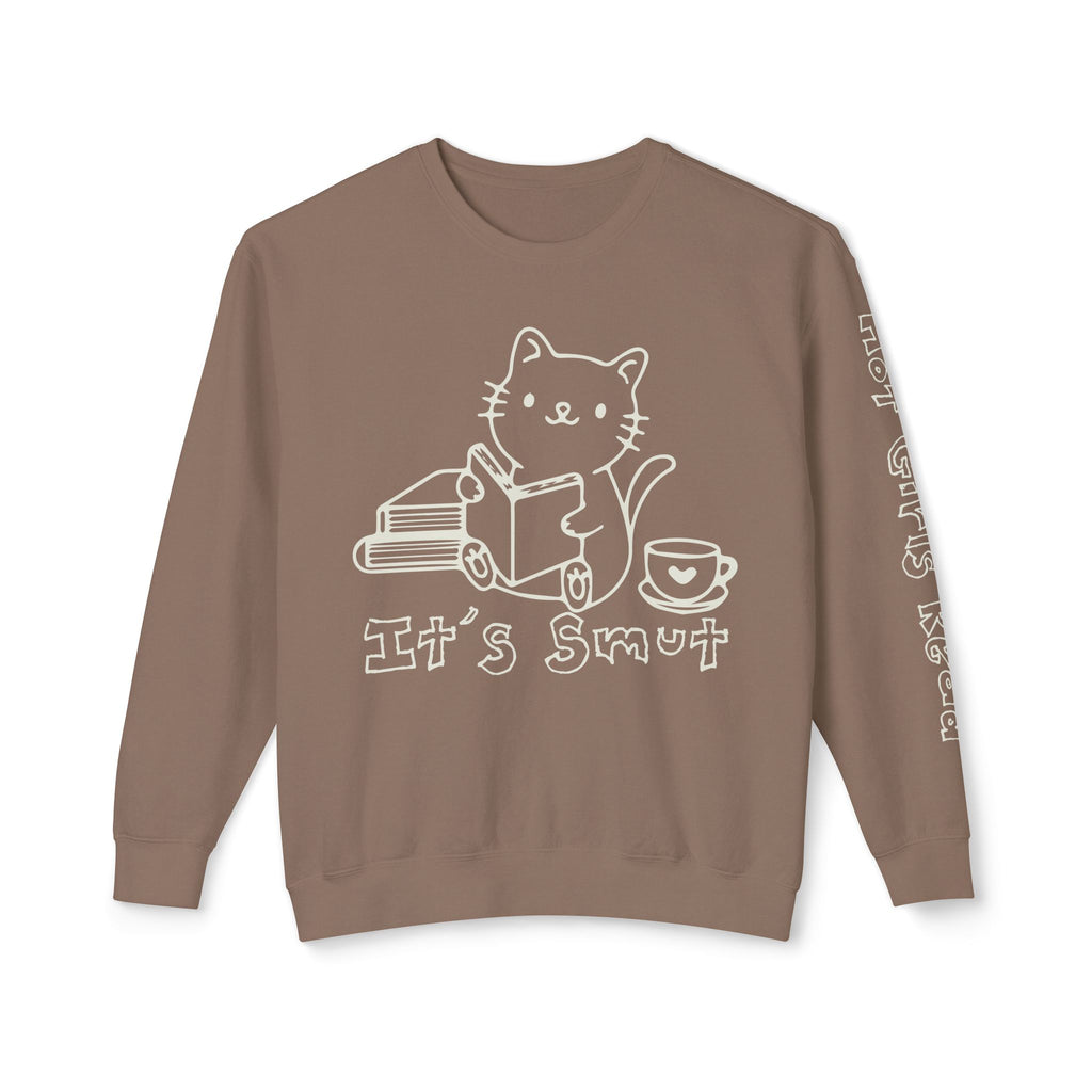 Additional photo of Cat Reading "It's Smut" sweatshirt
