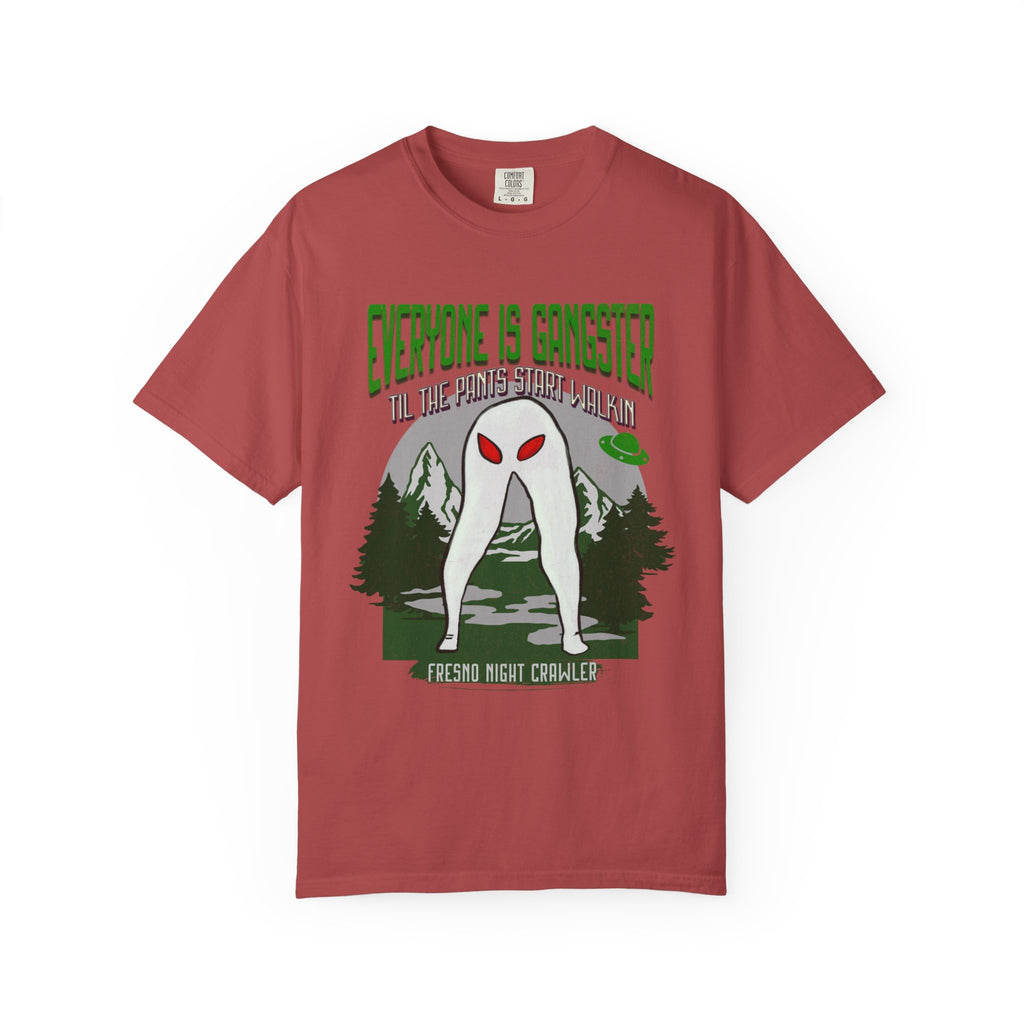 Fresno Nightcrawler graphic shirt featuring Everyone Is Gangster Cryptid Comfort Colors