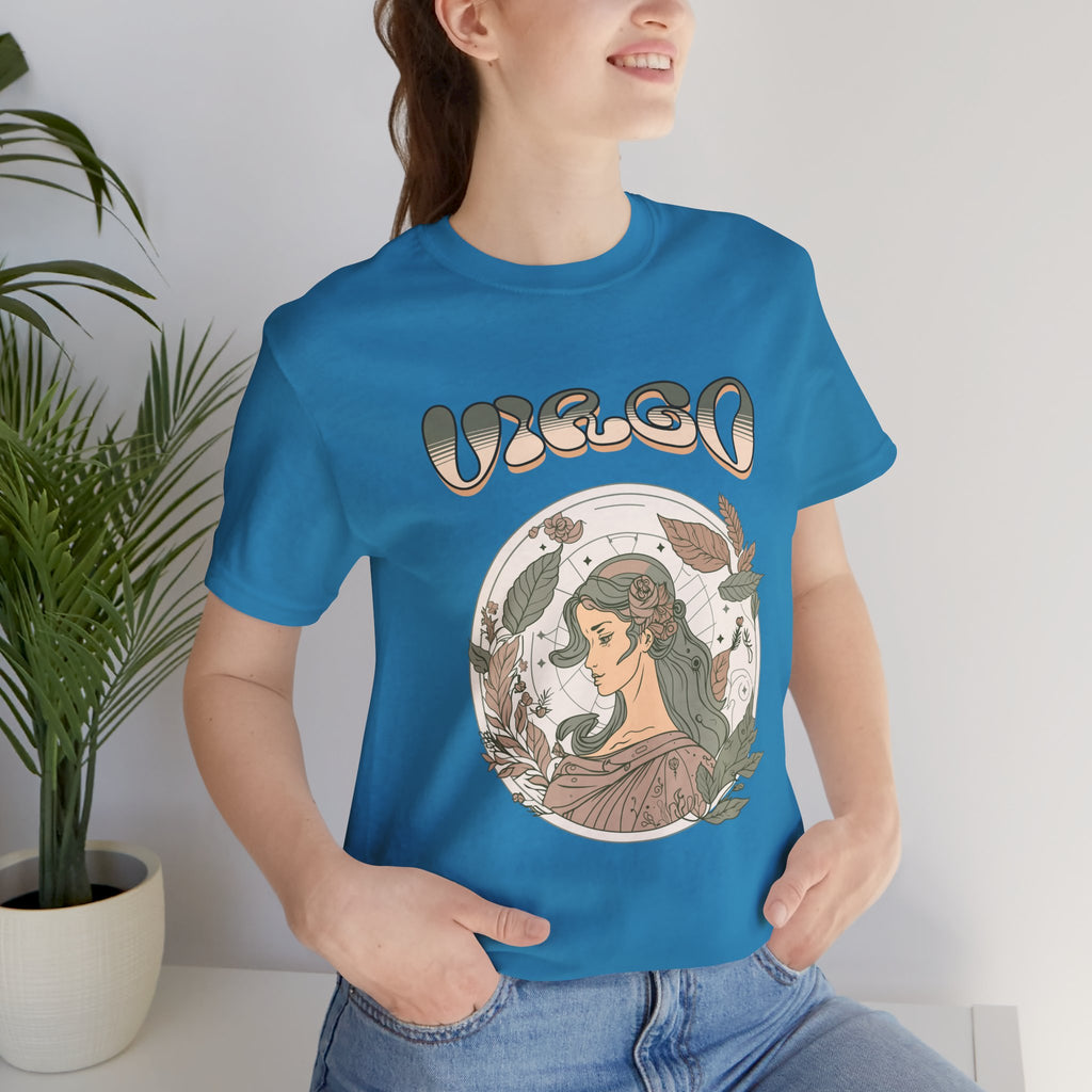 Virgo Zodiac T‑Shirt — Vintage Botanical Astrology Tee