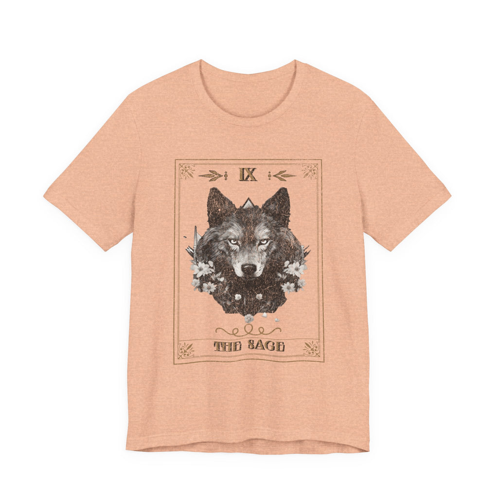 Wolf Tarot Graphic graphic shirt featuring "The Sage" Vintage Wolf Illustration T-Shirt