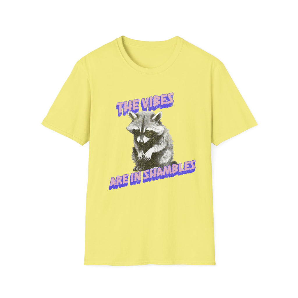 The Vibes Racoon T-Shirt — 'The Vibes Are in Shambles' Retro Graphic Tee