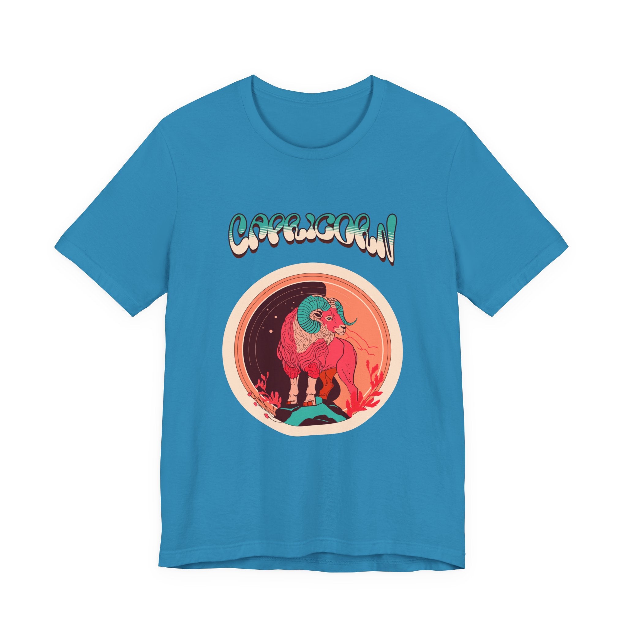 Capricorn Zodiac Tee — Retro Cosmic Goat Graphic Shirt