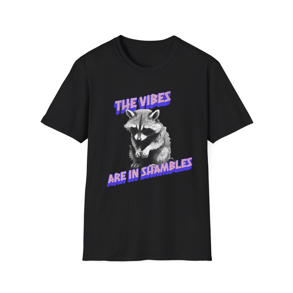 The Vibes Racoon T-Shirt — 'The Vibes Are in Shambles' Retro Graphic Tee
