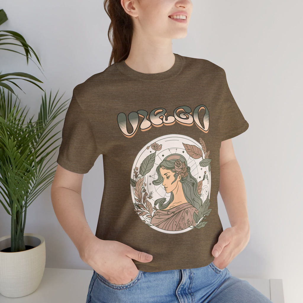 Virgo Zodiac T‑Shirt — Vintage Botanical Astrology Tee