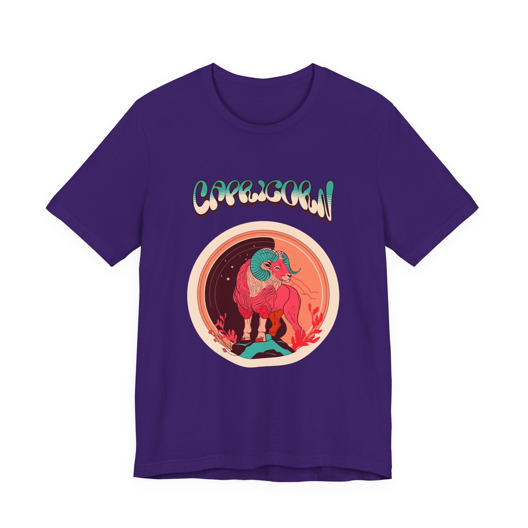 Capricorn Zodiac Tee — Retro Cosmic Goat Graphic Shirt