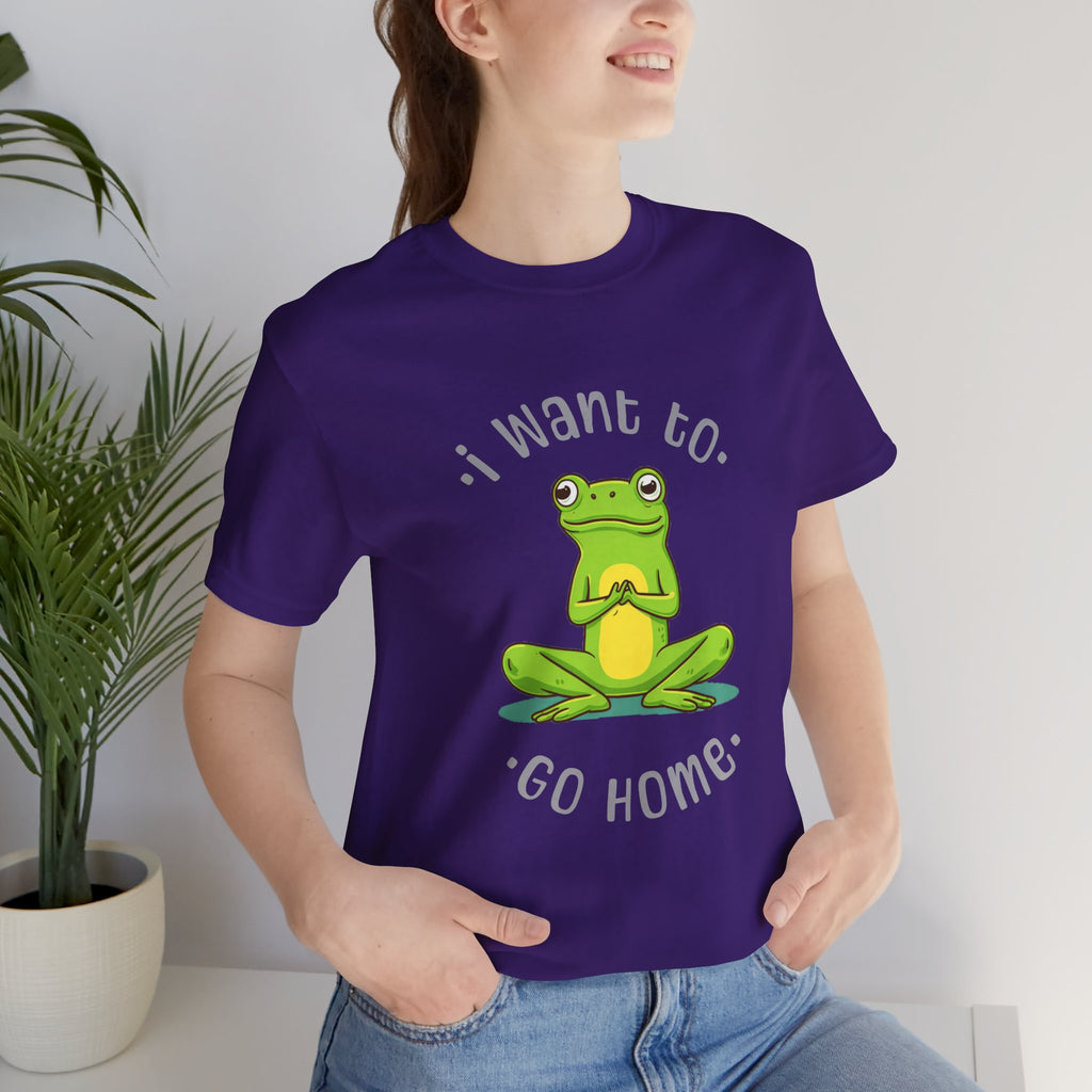 I Want To Go Home Frog Tee — Cute Meditation Frog Graphic T-Shirt