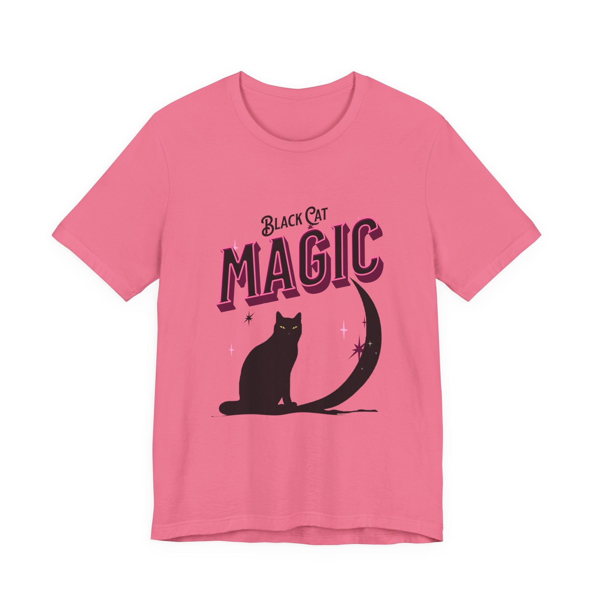 Black Cat Magic T‑Shirt — Halloween Moon Cat Graphic Tee