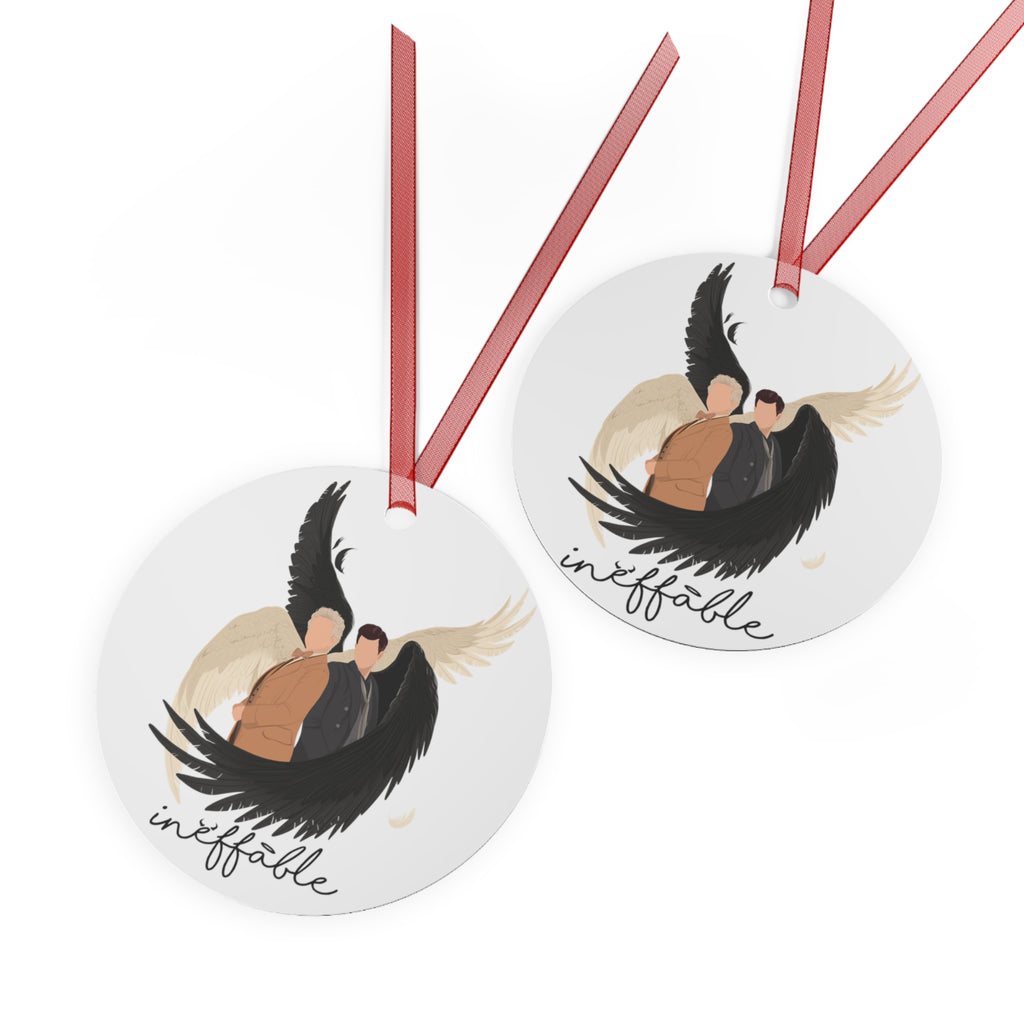 Good Omens Aziraphale & Crowley Metal ornament featuring Ineffable Husbands Christmas Decor