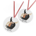 Good Omens Aziraphale & Crowley Metal ornament featuring Ineffable Husbands Christmas Decor