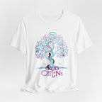 Good Omens Tree of Knowledge Doodle Aziraphale graphic shirt featuring Comic Con Fandom Jersey Short Sleeve Tee