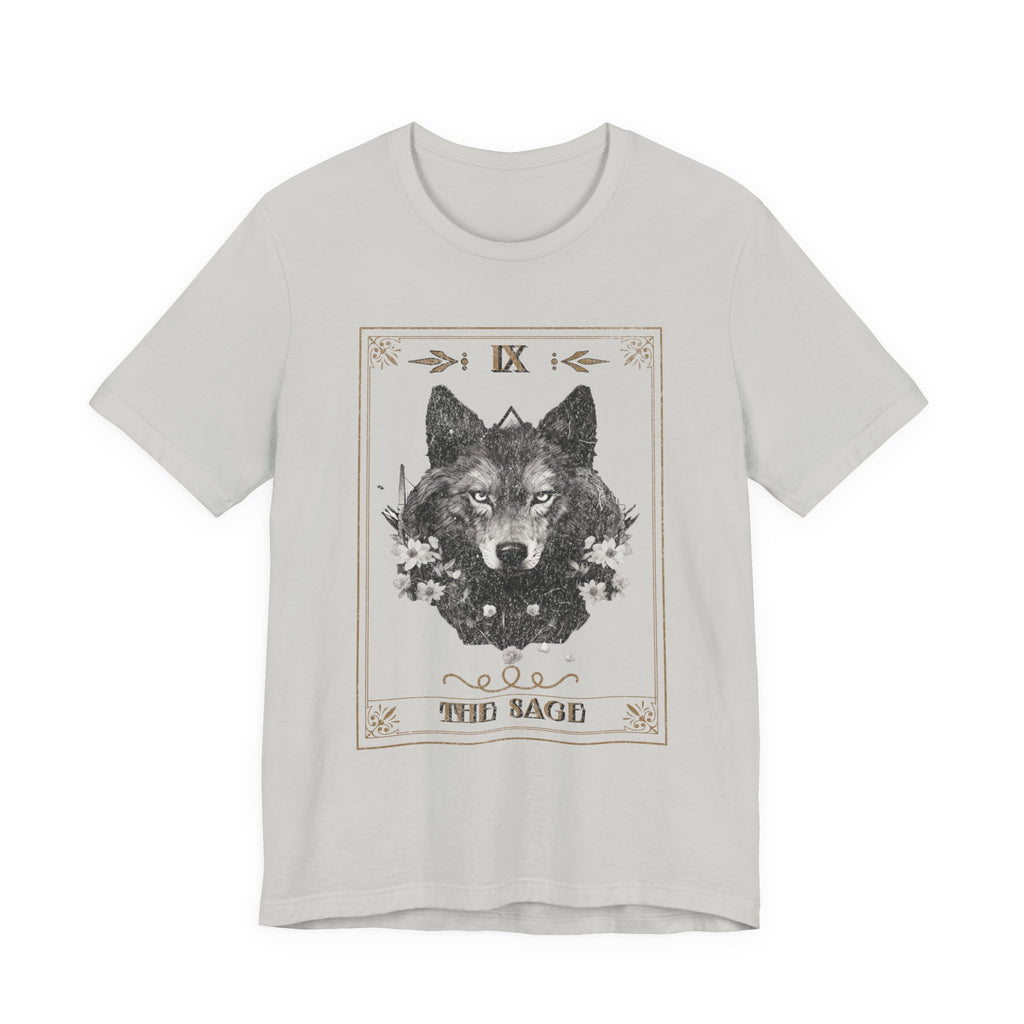 Wolf Tarot Graphic graphic shirt featuring "The Sage" Vintage Wolf Illustration T-Shirt