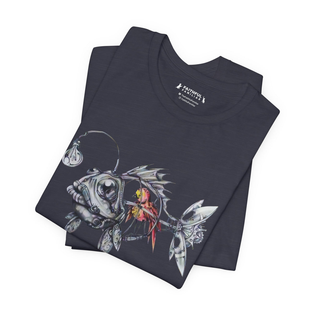 Weirdcore Bird Inside A Fishcage graphic shirt featuring Dreamcore Aesthetic & Grunge