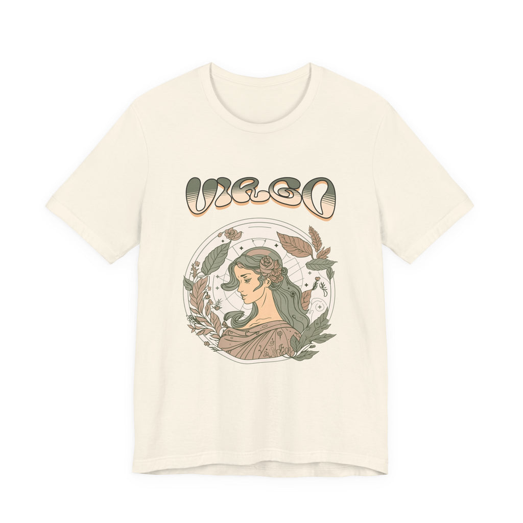 Virgo Zodiac T‑ graphic shirt featuring Vintage Botanical Astrology Tee