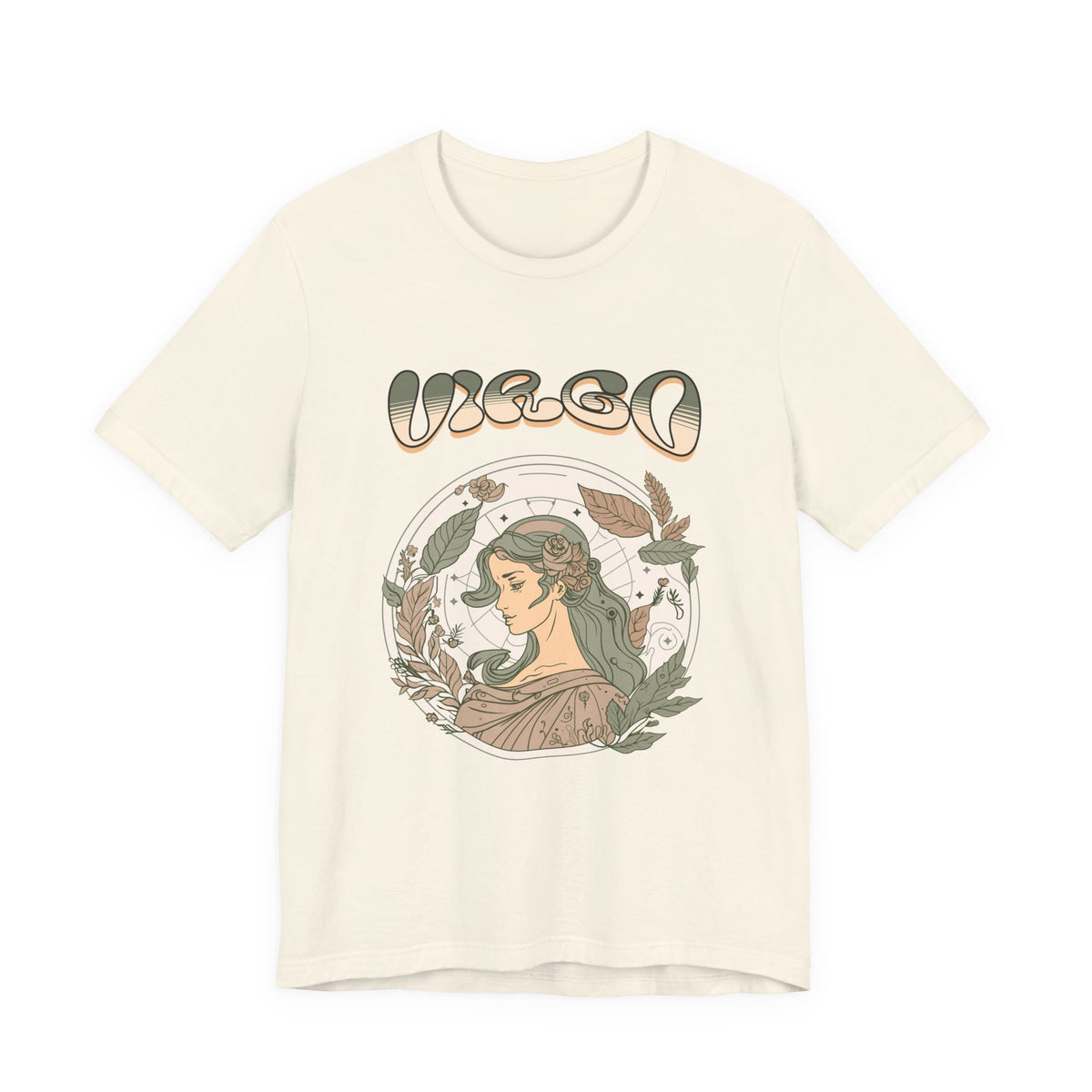 Virgo Zodiac T‑ graphic shirt featuring Vintage Botanical Astrology Tee