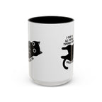 I Can Do All Things Through Spite mug featuring Funny Black Cat 15 oz Coffee Mug