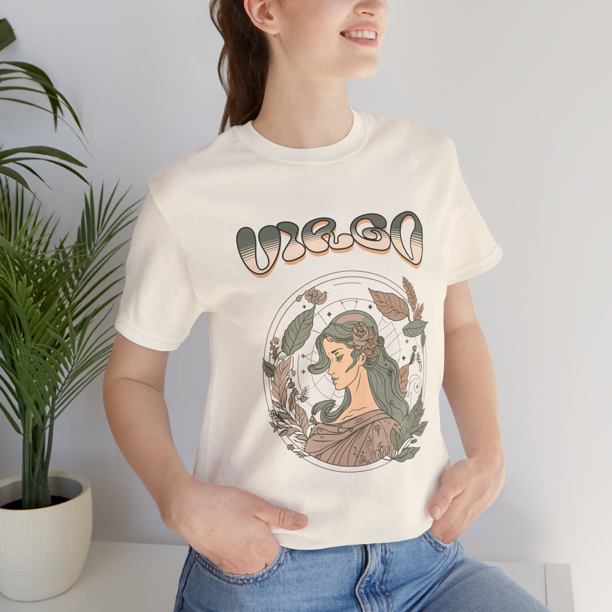 Virgo Zodiac T‑Shirt — Vintage Botanical Astrology Tee