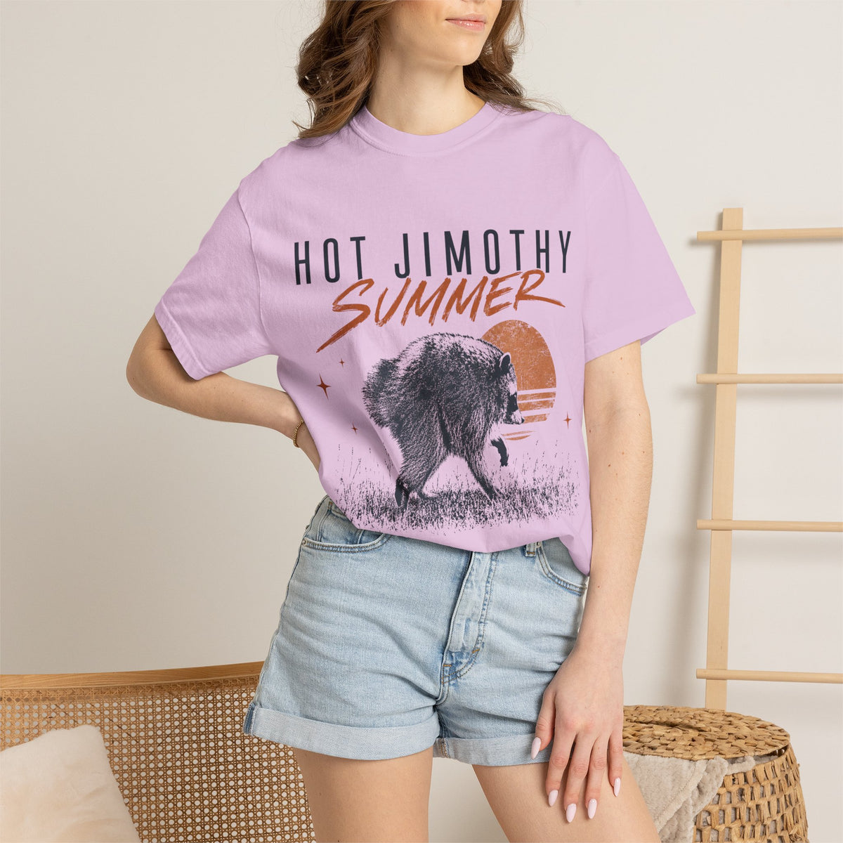Hot Jimothy Summer Raccoon graphic shirt featuring Seattle Meme Comfort Colors Graphic Tee