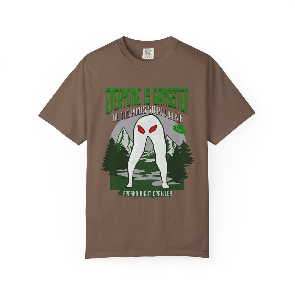 Fresno Nightcrawler graphic shirt featuring Everyone Is Gangster Cryptid Comfort Colors