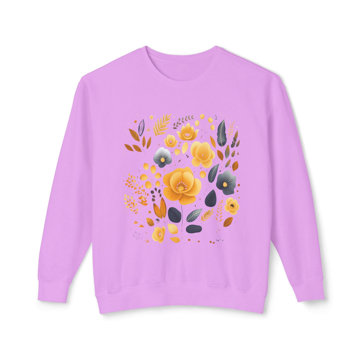 Golden Blooms graphic sweatshirt featuring Vintage Botanical Floral