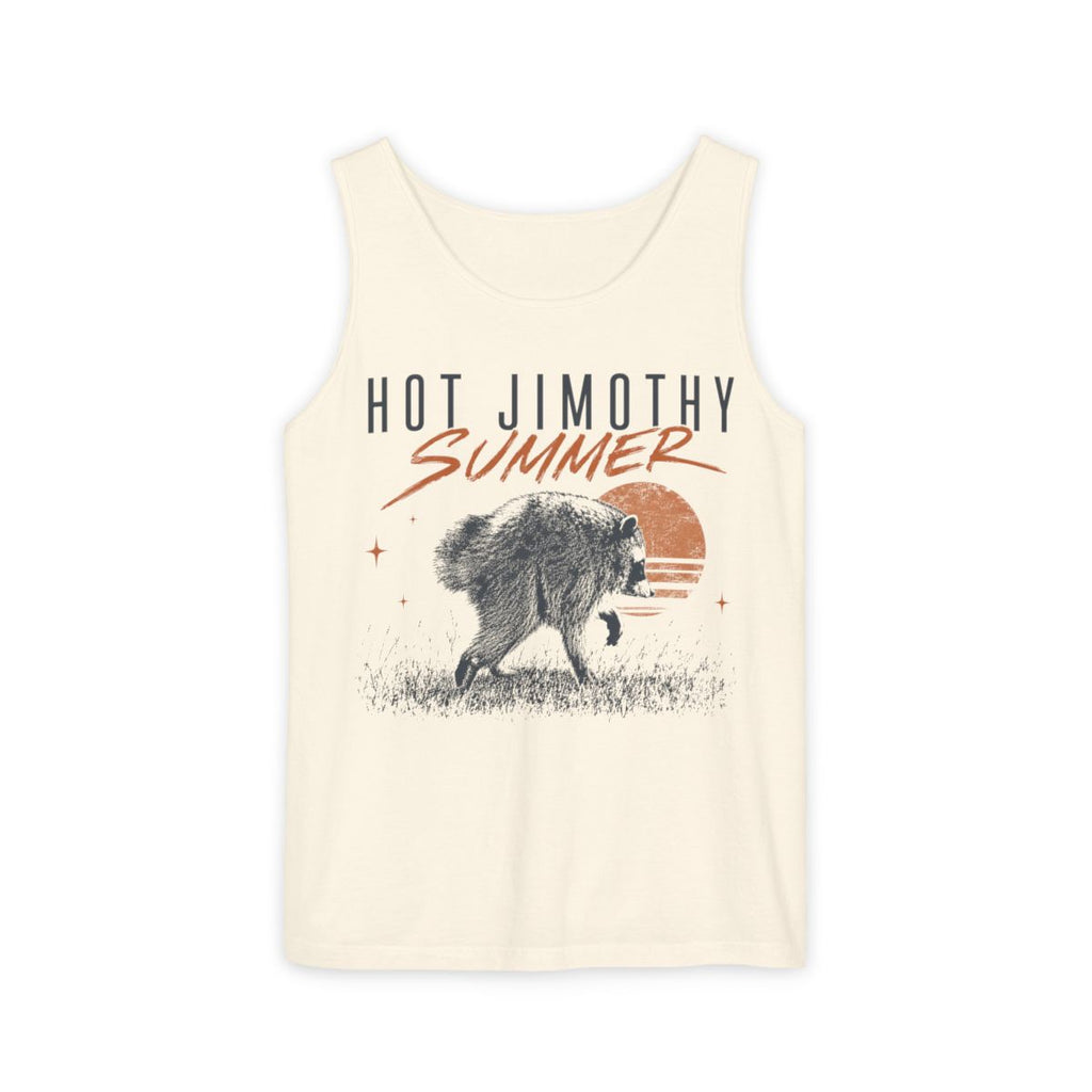 Hot Jimothy Summer graphic tank top featuring Viral Seattle Raccoon Graphic