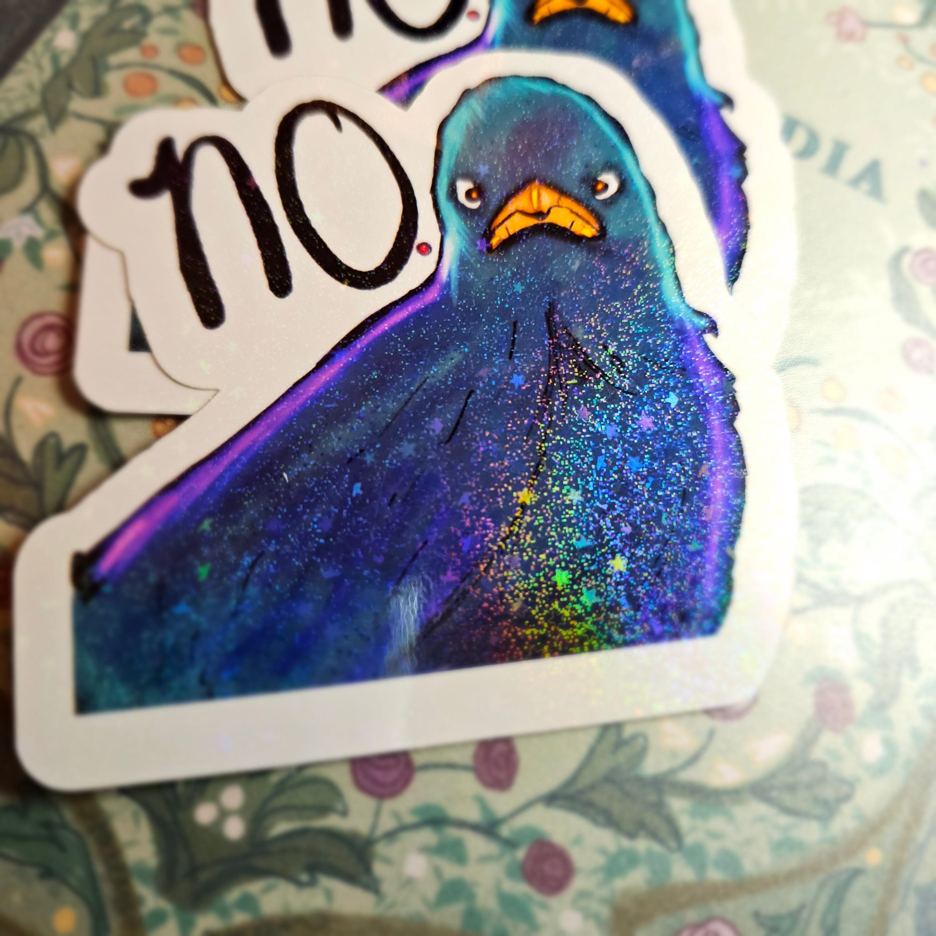 Grumpy No. Bird Vinyl Sticker - Funny Bird Watcher Gift