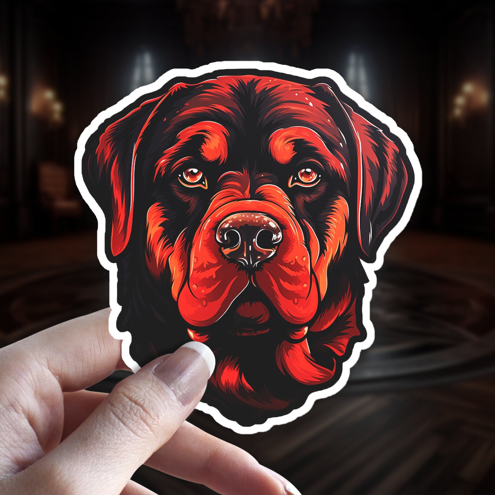 Witchy Rottweiler Sticker: Gothic Holographic Dog Breed Decal
