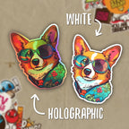 Trippy Corgi : Waterproof Dog Art vinyl sticker