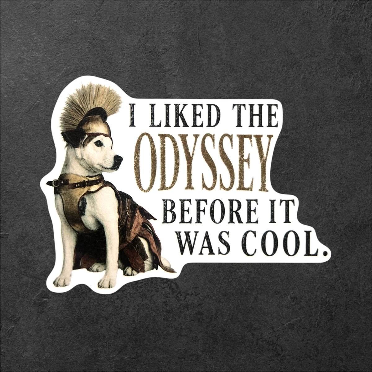 I Liked The Odyssey Before It Was Cool vinyl sticker featuring Dark Academia Vinyl Decal