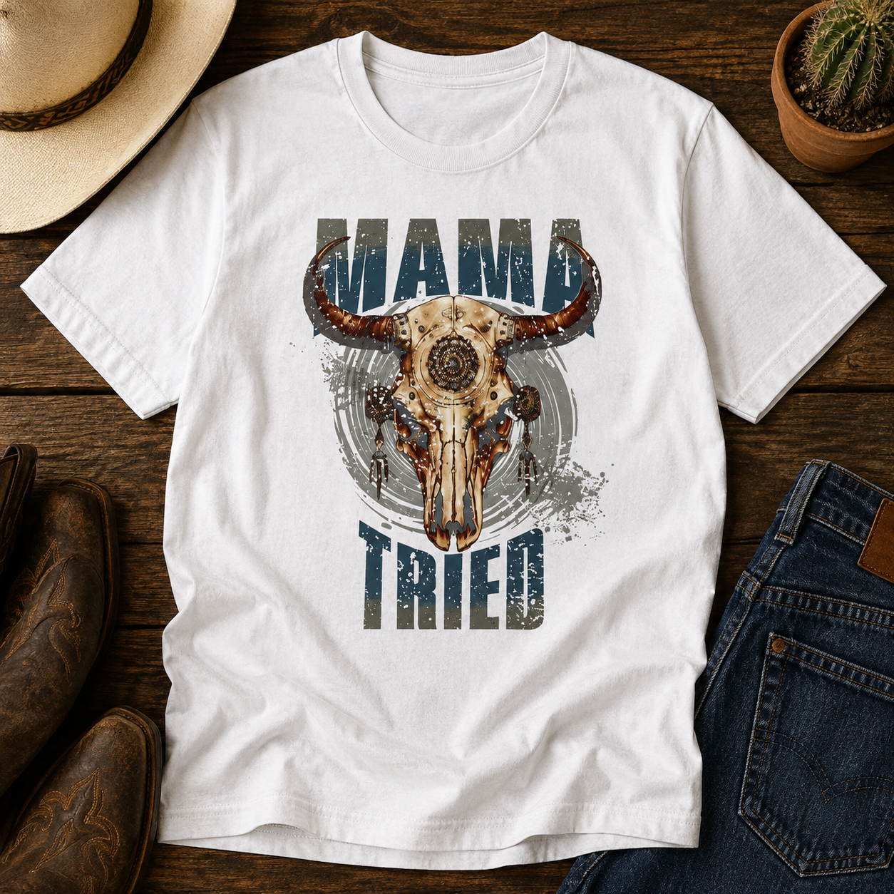 Mama Tried Skull Tee — Vintage Western Graphic T-Shirt