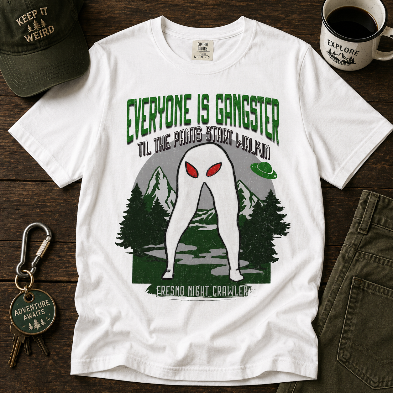 Fresno Nightcrawler Shirt | Everyone Is Gangster Cryptid Comfort Colors Tee