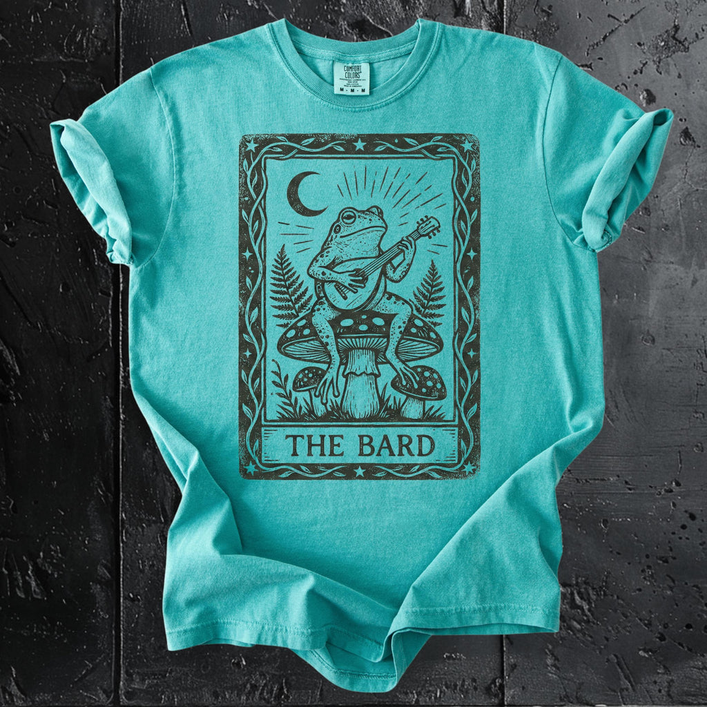 The Bard graphic shirt featuring Vintage Frog Bard Tarot Art Tee