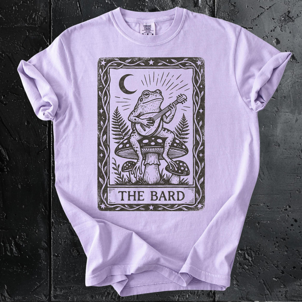 The Bard graphic shirt featuring Vintage Frog Bard Tarot Art Tee