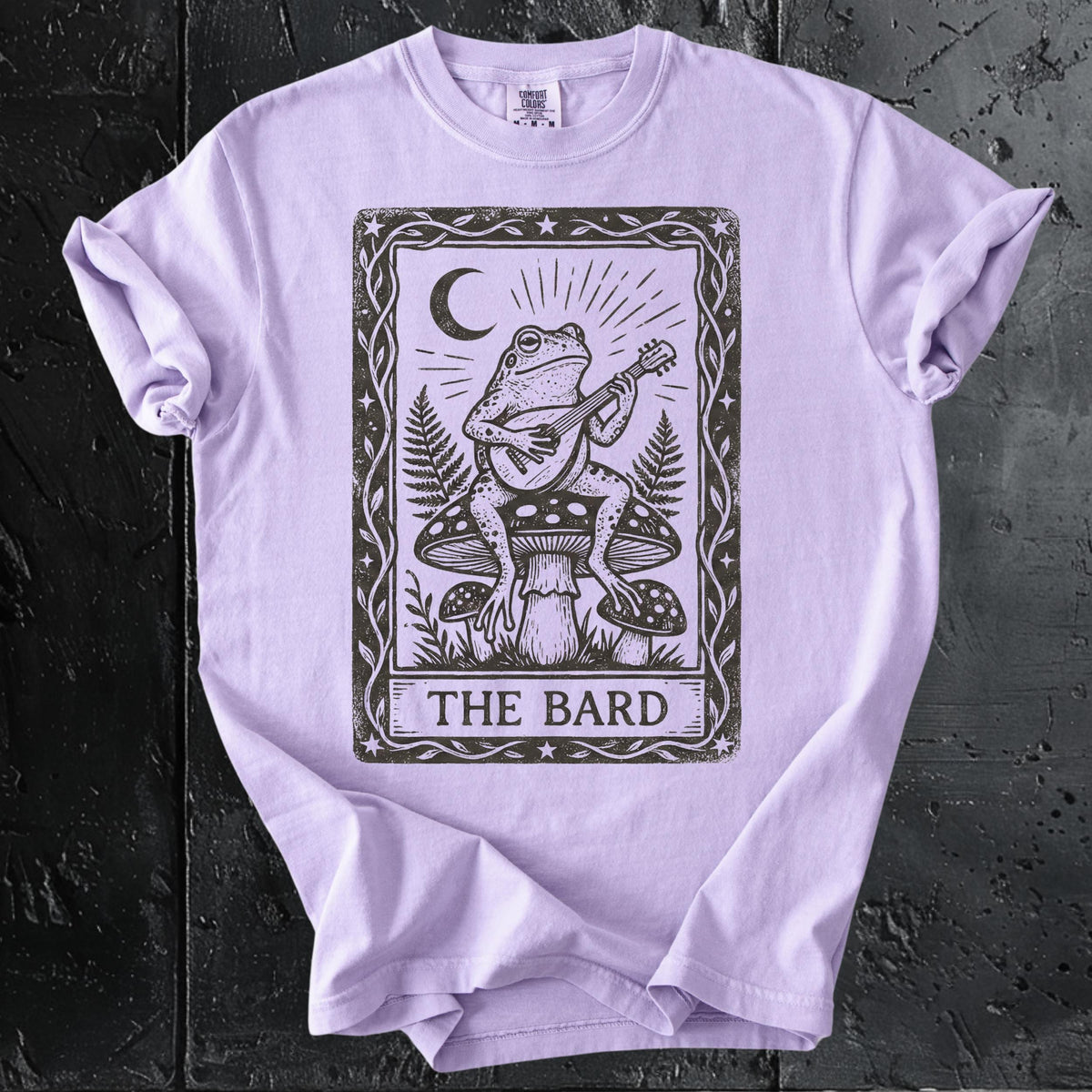 The Bard graphic shirt featuring Vintage Frog Bard Tarot Art Tee