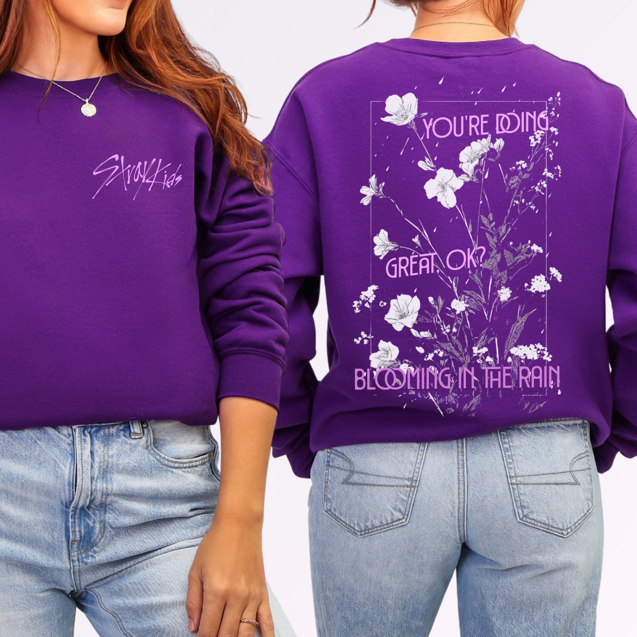 Stray Kids Blooming in the Rain Long Sleeve | SKZ Floral Back Print Shirt