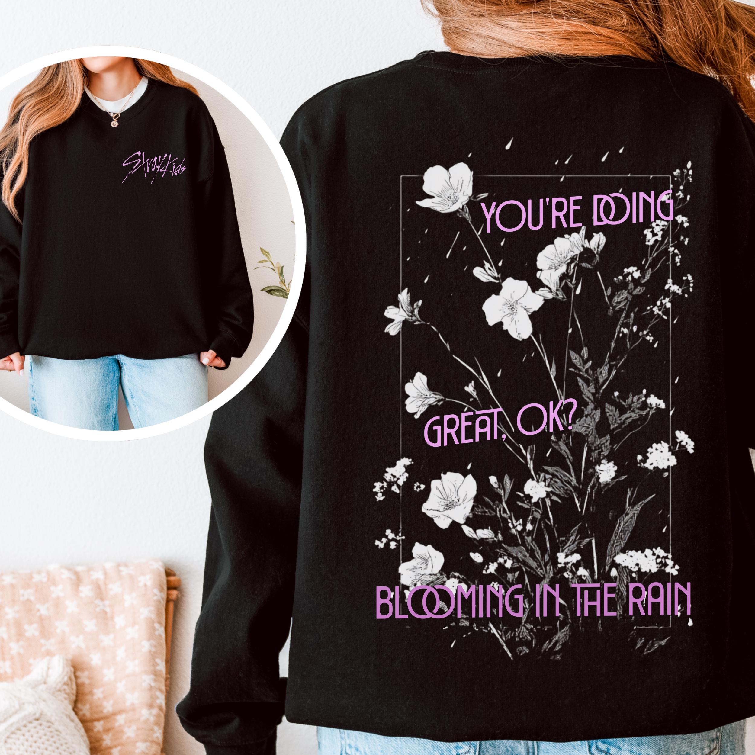Stray Kids Blooming in the Rain Long Sleeve | SKZ Floral Back Print Shirt