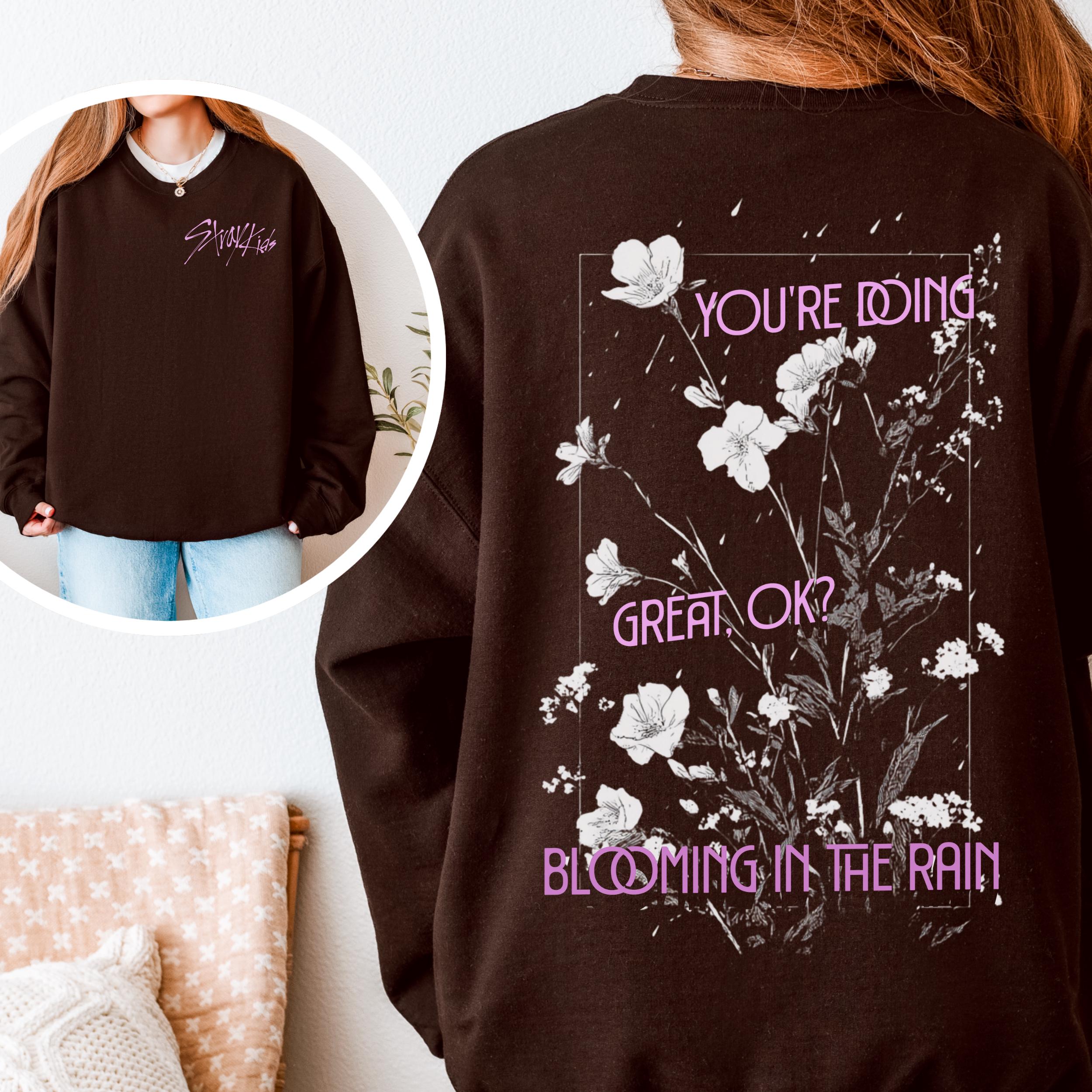Stray Kids Blooming in the Rain Long Sleeve | SKZ Floral Back Print Shirt