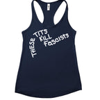 These Tits Kill Fascists graphic tank top featuring Anti-Fascist Feminist Graphic Tank