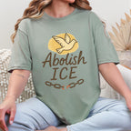 Abolish ICE graphic shirt featuring Dove Freedom Protest Tee