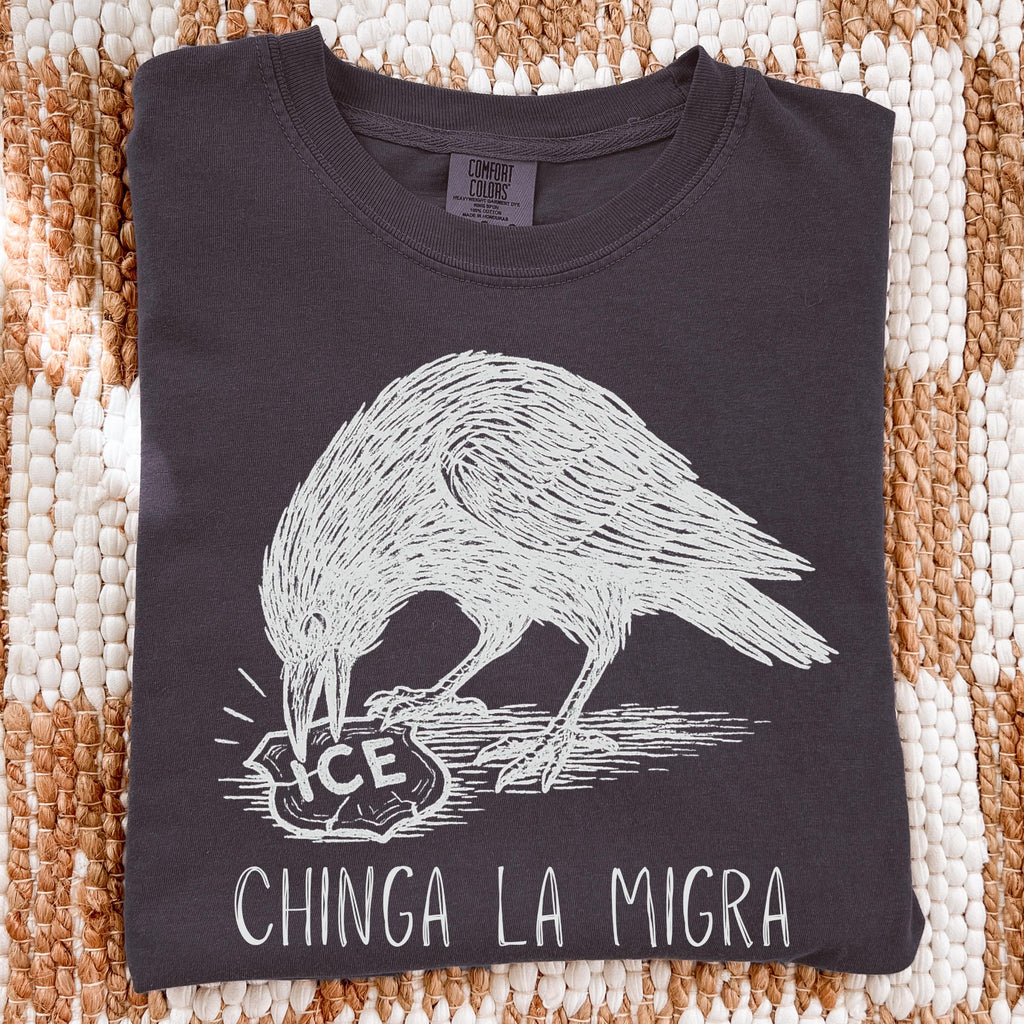 Chinga La Migra Raven Graphic graphic shirt featuring Political Statement Shirt