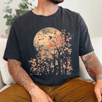 Autumn Moon Sakura graphic shirt
