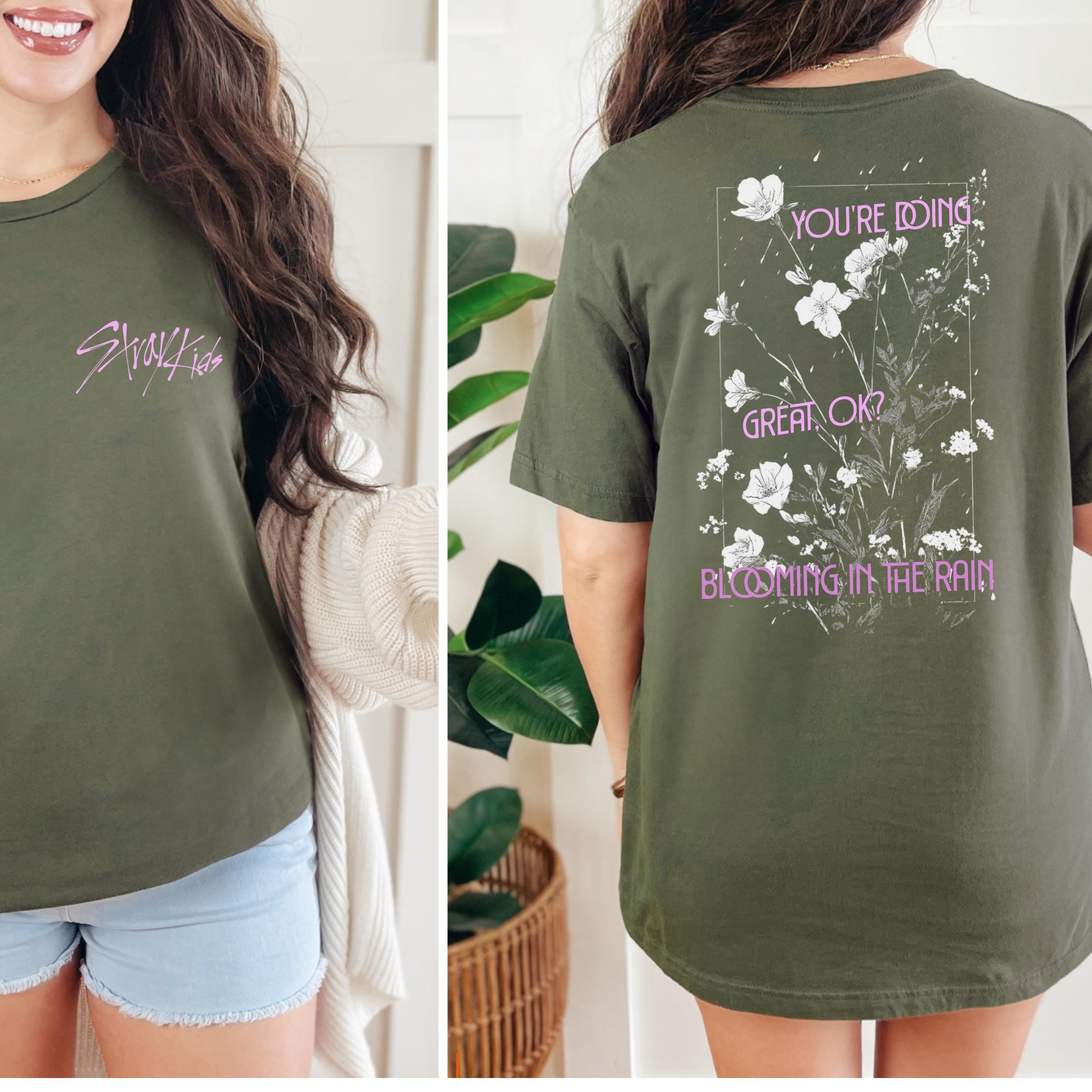 Stray Kids Blooming in the Rain Shirt | SKZ Floral Back Print Tee