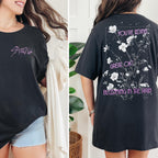 Stray Kids Blooming in the Rain graphic shirt featuring SKZ Floral Back Print Tee